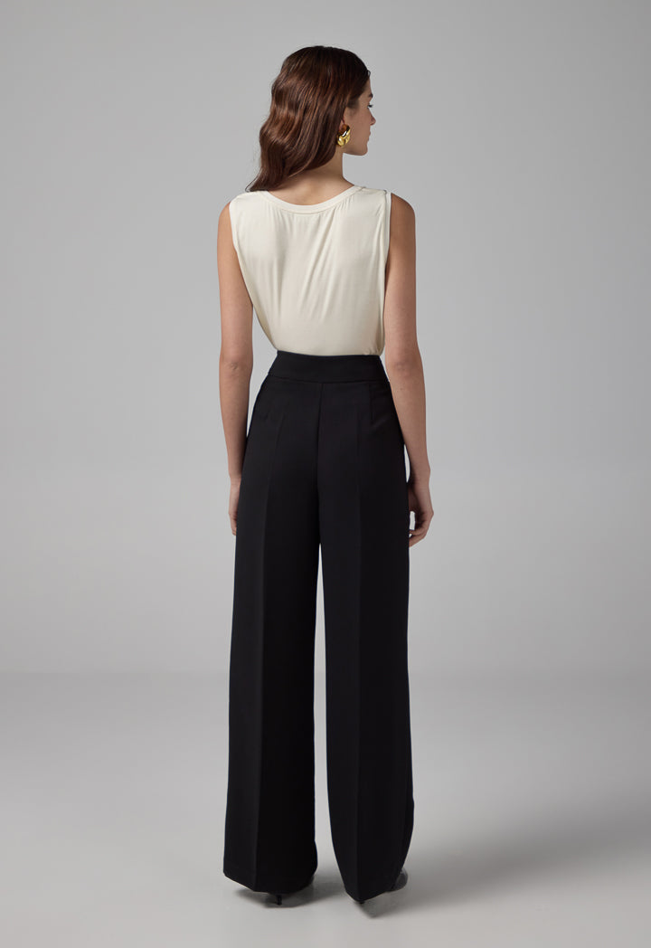 Choice Basic Wide Leg Trousers Black