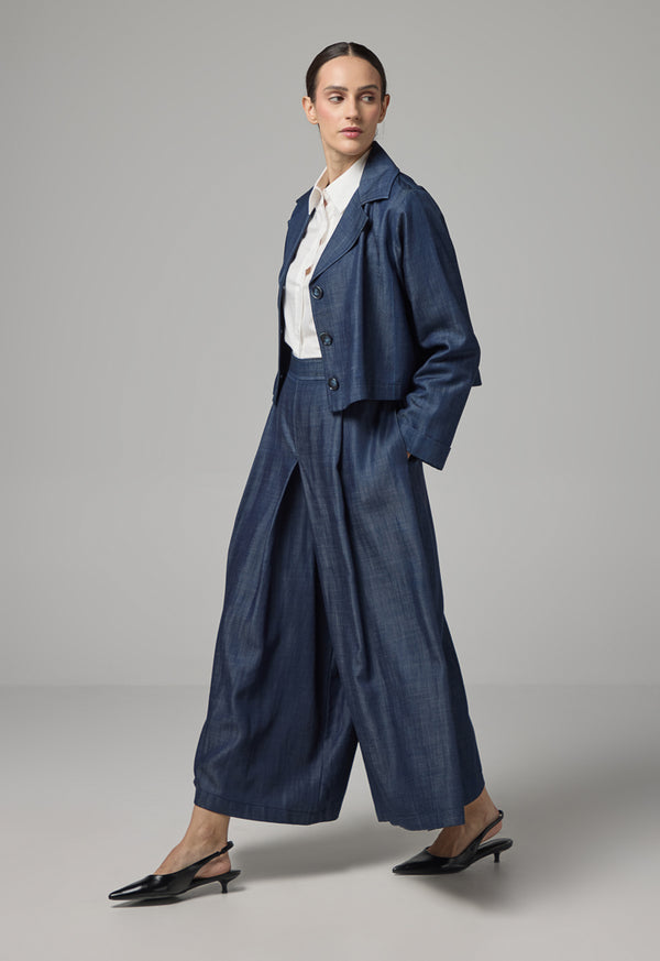 Choice Denim Palazzo Trousers Blue