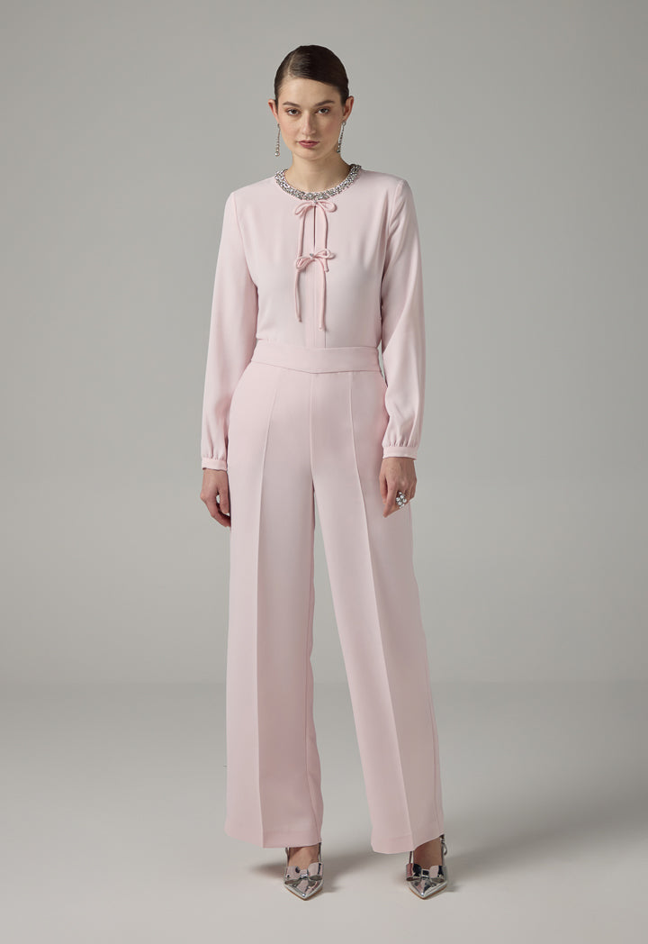 Choice Basic Wide Leg Trousers Pink