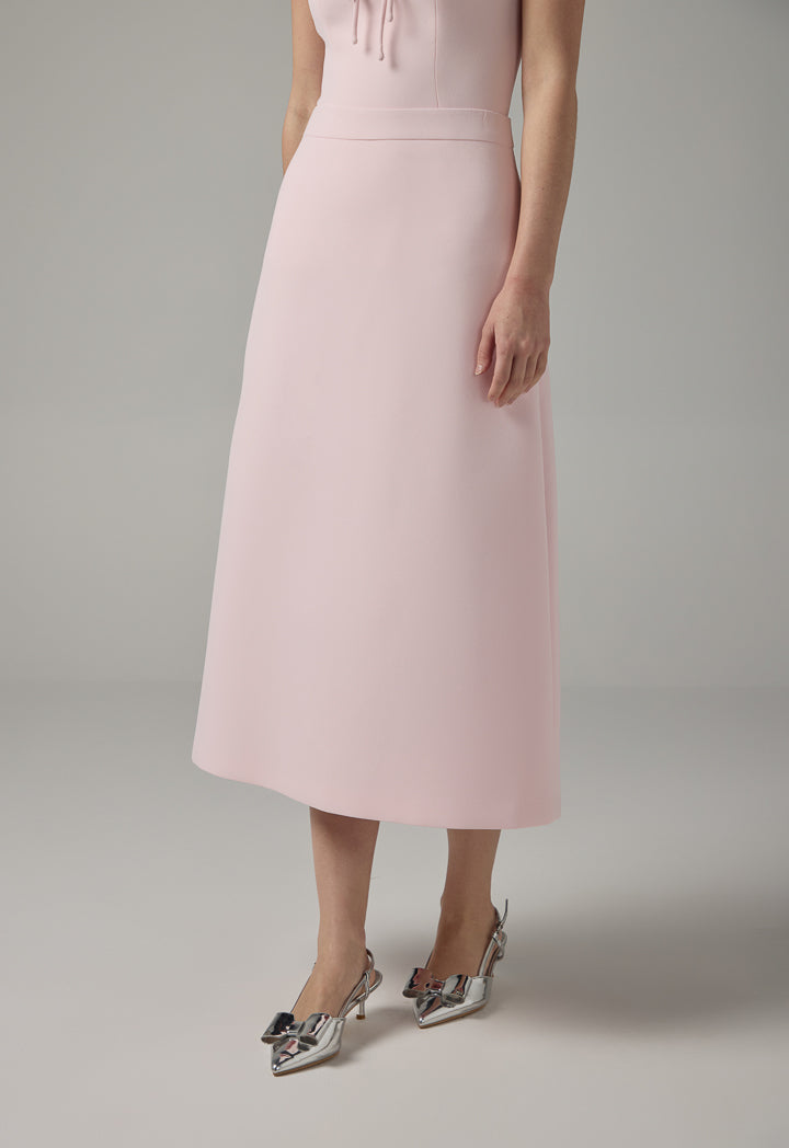 Choice Straight Cut Solid Skirt Pink