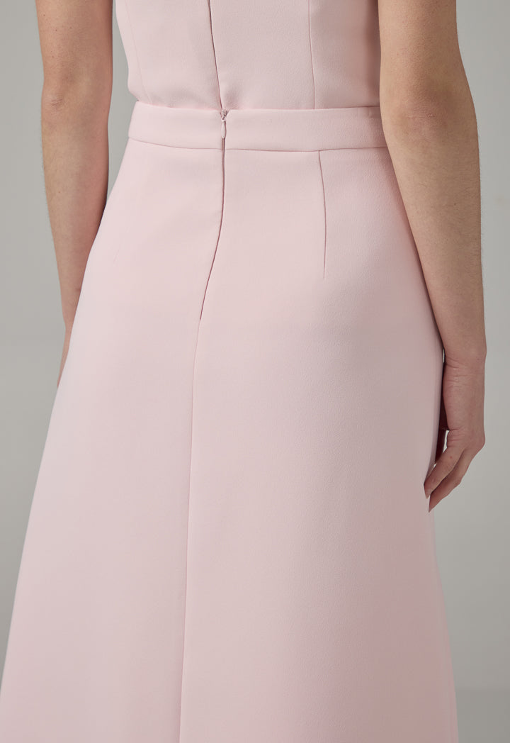 Choice Straight Cut Solid Skirt Pink