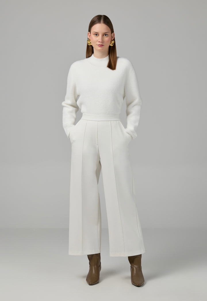 Choice Solid High Waist Trousers Sand