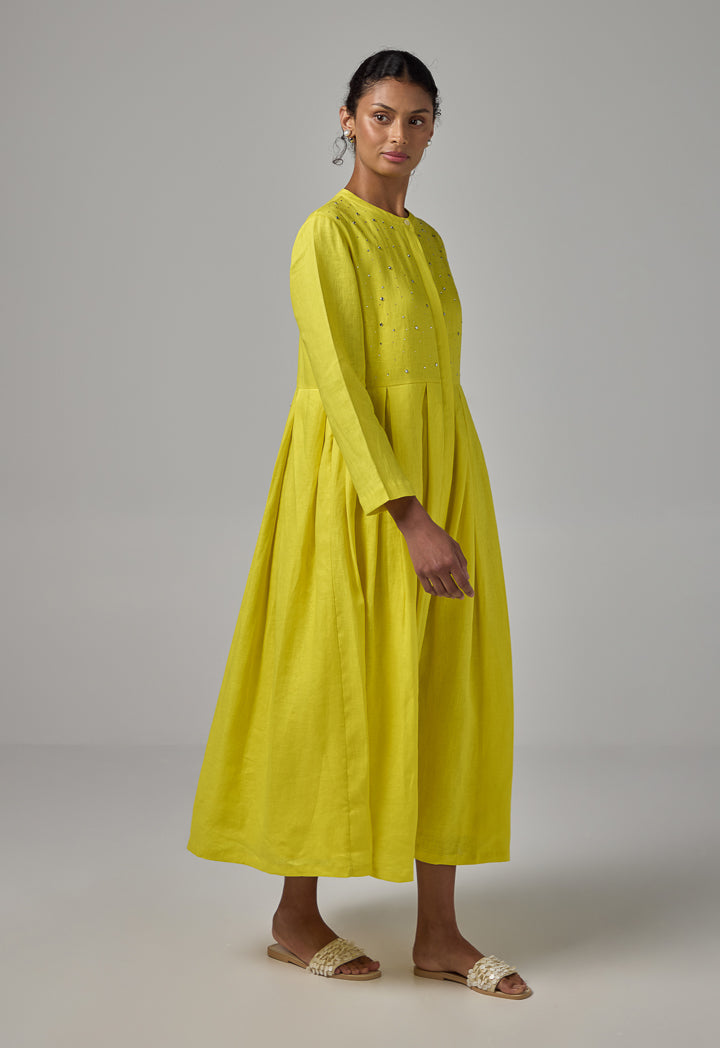 Choice Crystal Embellished Maxi Dress Lime