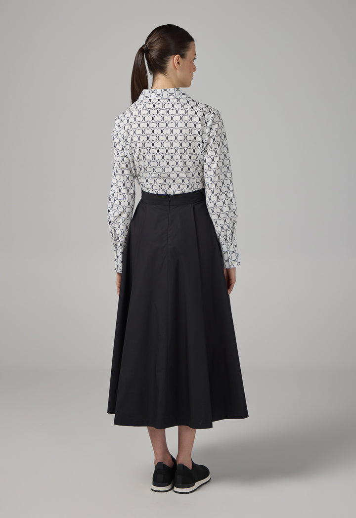Choice Basic Pleated Maxi Skirt Black