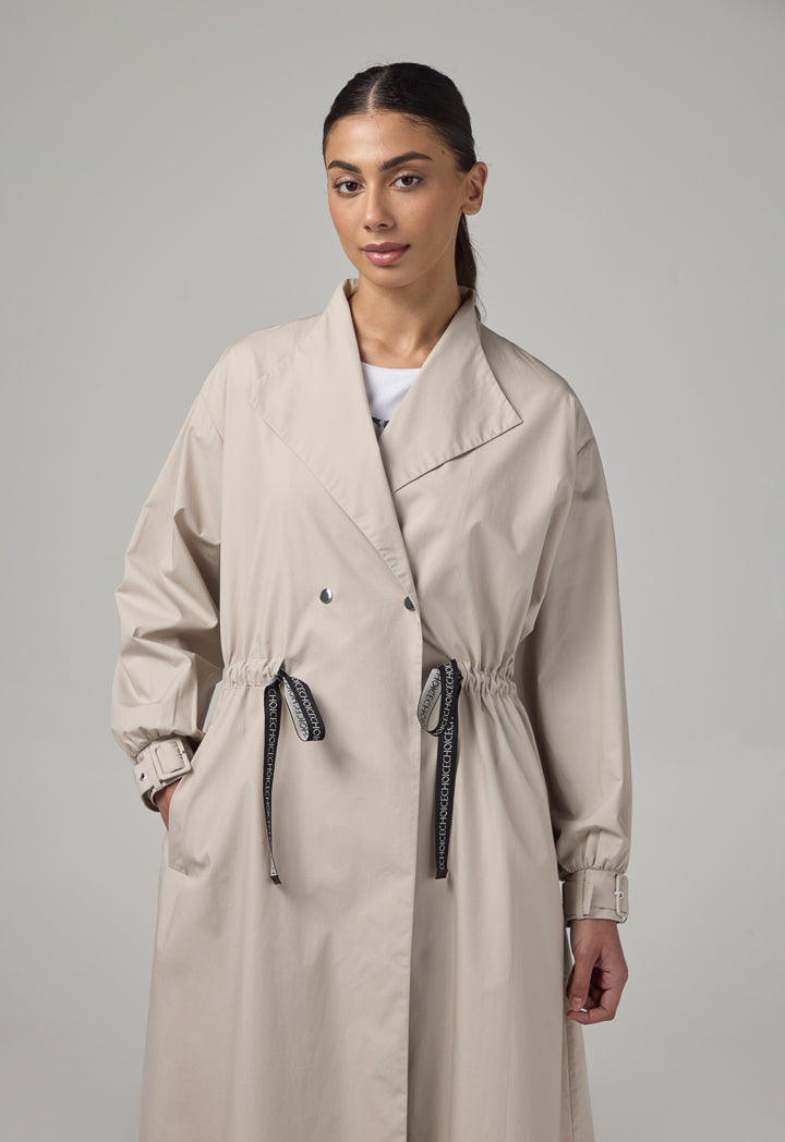 Choice Long Sleeve Double Breasted Jacket Grey