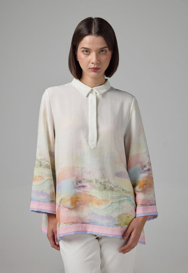Choice Half Buttons Printed Shirt  Multi Color