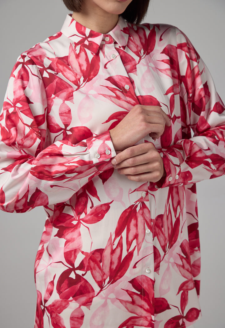 Choice Floral Printed Long Sleeve Shirt  Multi Color