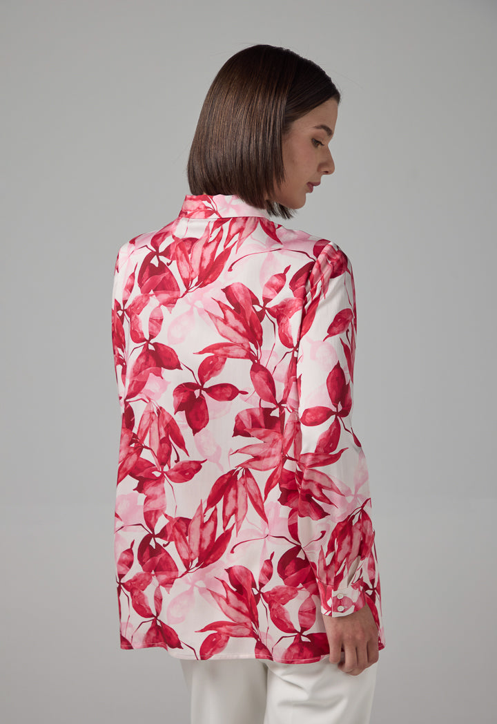 Choice Floral Printed Long Sleeve Shirt  Multi Color