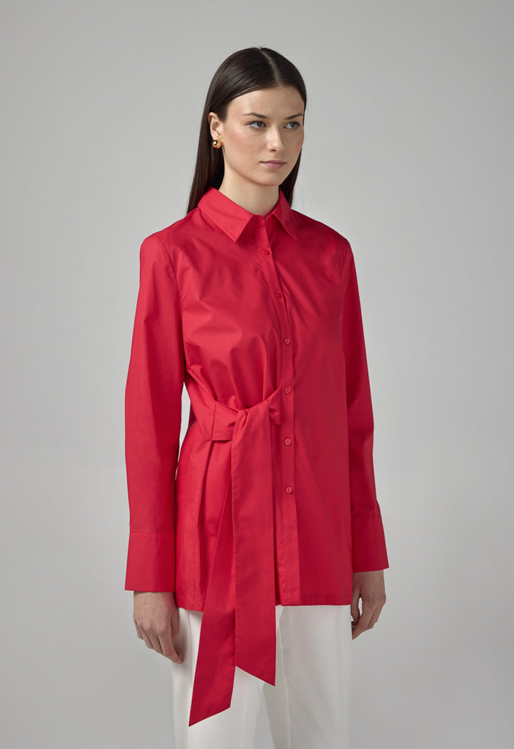 Choice Long Sleeve Basic Shirt Coral