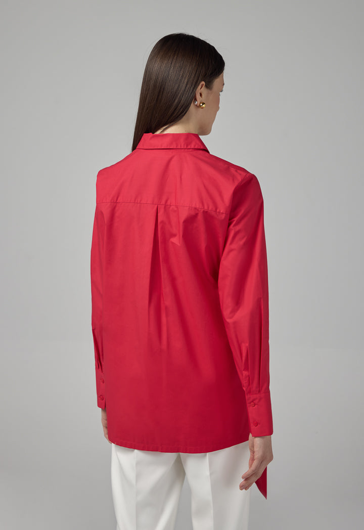 Choice Long Sleeve Basic Shirt Coral