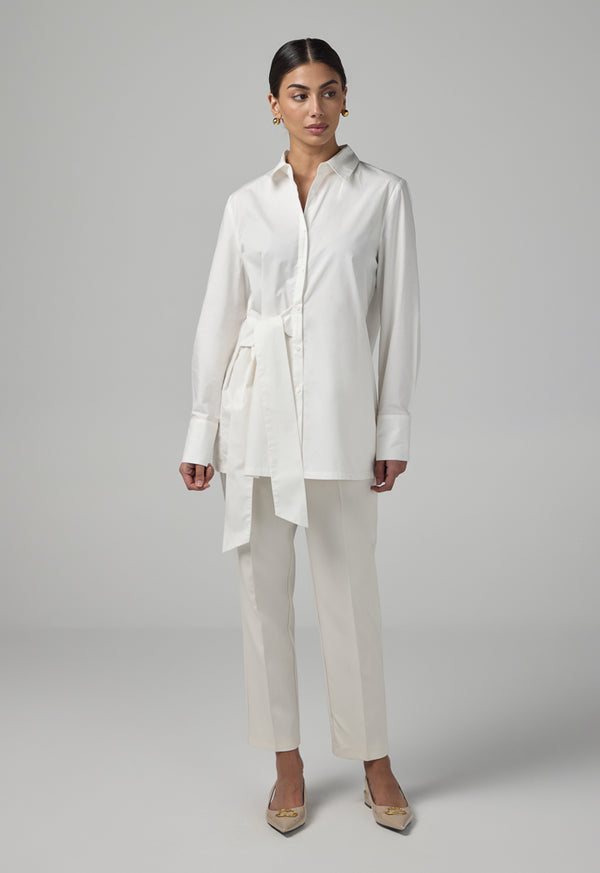 Choice Long Sleeve Basic Shirt Off White