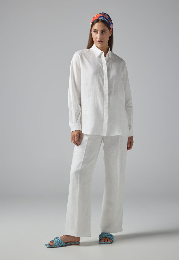 Choice Long Sleeves Basic Shirt Off White