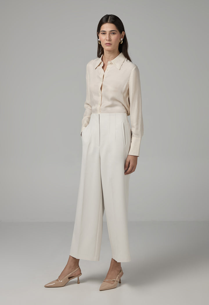 Choice Basic Wide Leg Trousers Sand