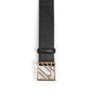 Ipekyol Leather Belt With Monogram Buckle Black