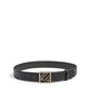Ipekyol Leather Belt With Monogram Buckle Black