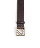 Ipekyol Leather Belt With Monogram Buckle Brown