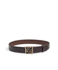 Ipekyol Leather Belt With Monogram Buckle Brown