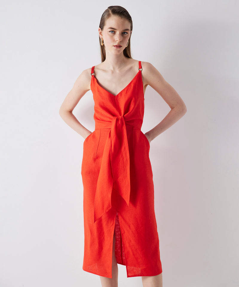 Ipekyol Midi Dress With Metal Accessories Vermillon