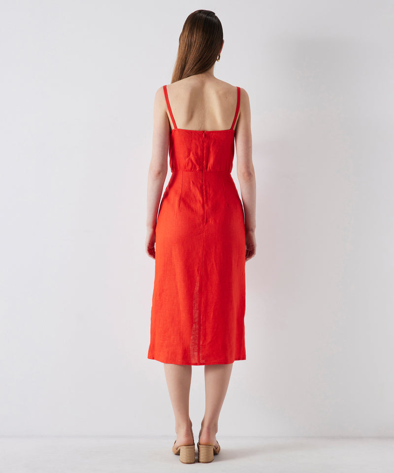 Ipekyol Midi Dress With Metal Accessories Vermillon