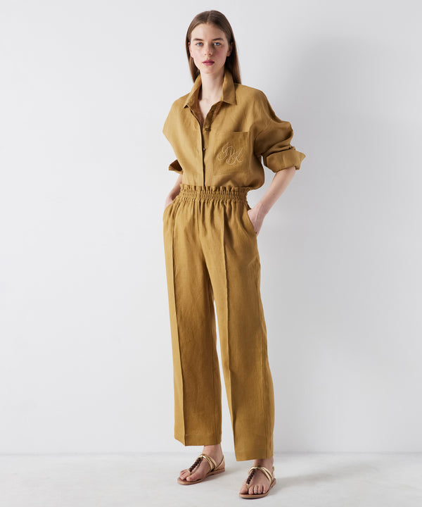Ipekyol Elasticated High Waist Trousers Khaki