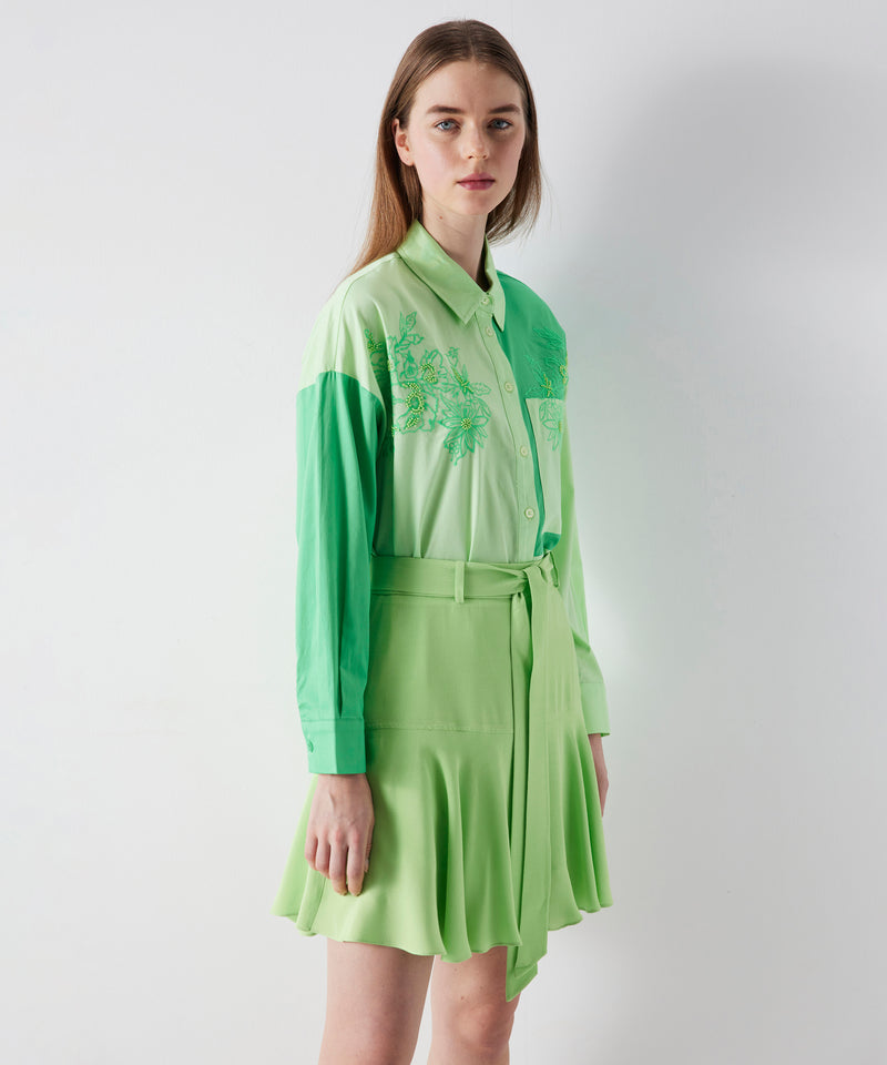 Ipekyol Printed Belted Shorts Skirt Green