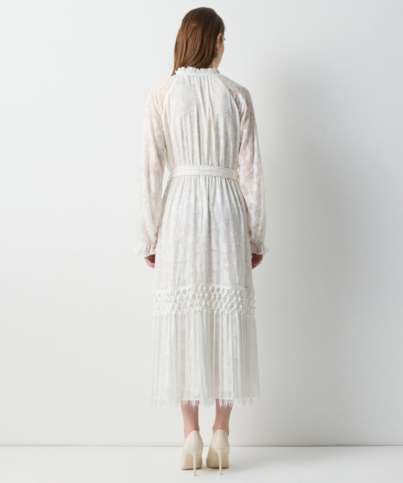 Ipekyol  Jacquard Dress With Tassel Stripes Off White
