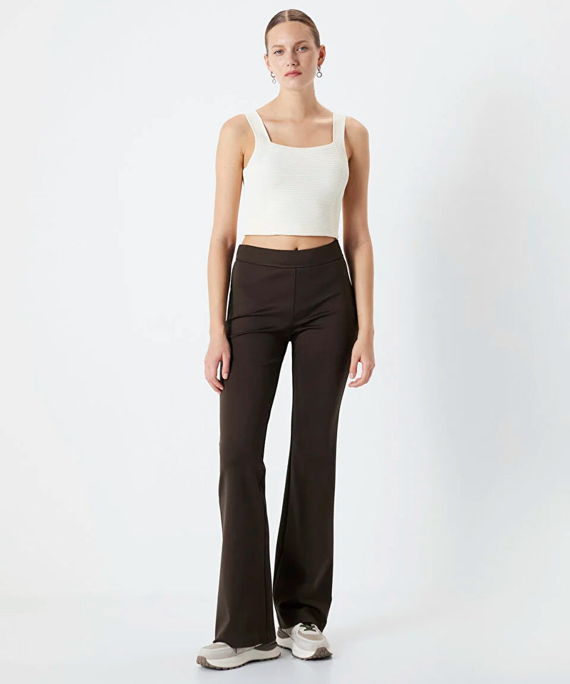 Ipekyol Flare Fit Trousers Dark Kaki