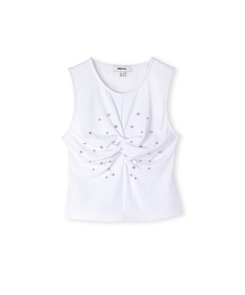 Ipekyol T-Shirt With Stone Accessories White