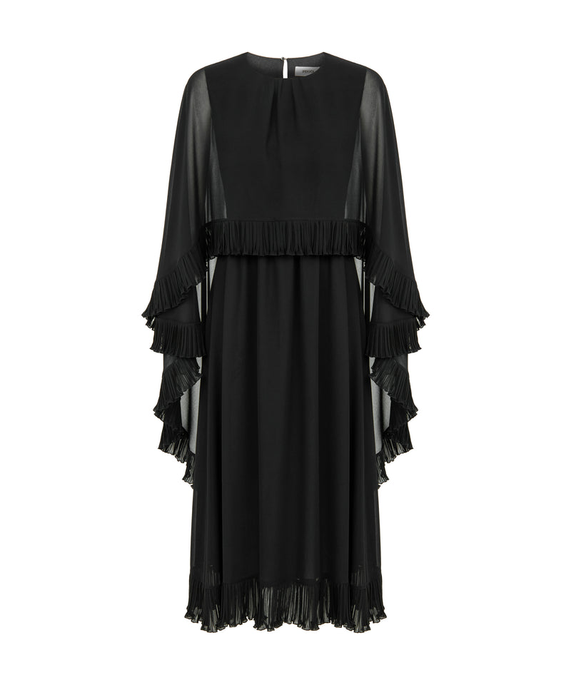 Ipekyol Cape-Effect Dress With Pleat Details Black