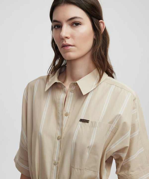 Ipekyol Striped Poplin Dress Natural