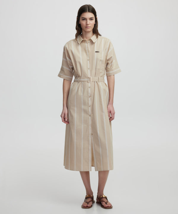 Ipekyol Striped Poplin Dress Natural