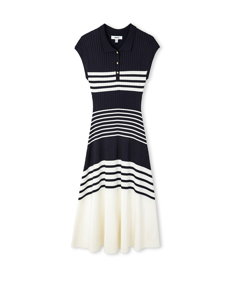 Ipekyol Striped Knit Dress Navy