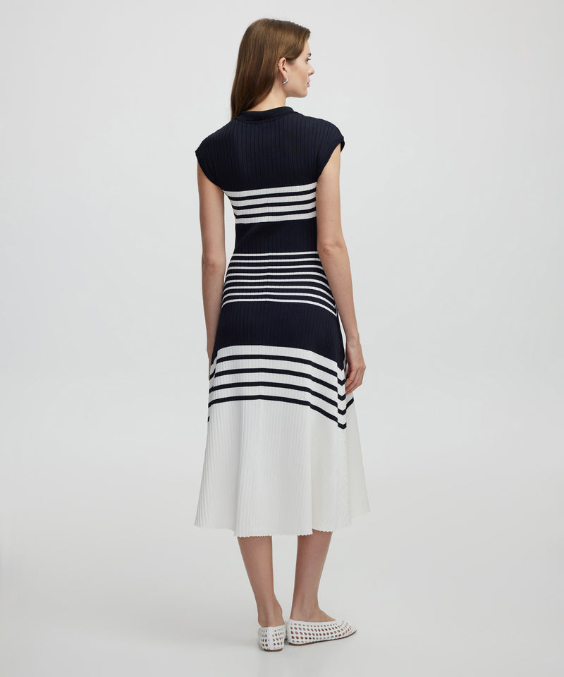 Ipekyol Striped Knit Dress Navy