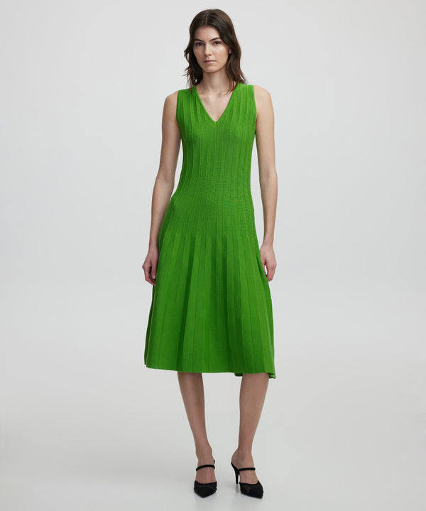 Ipekyol V-Neck Knit Dress Green