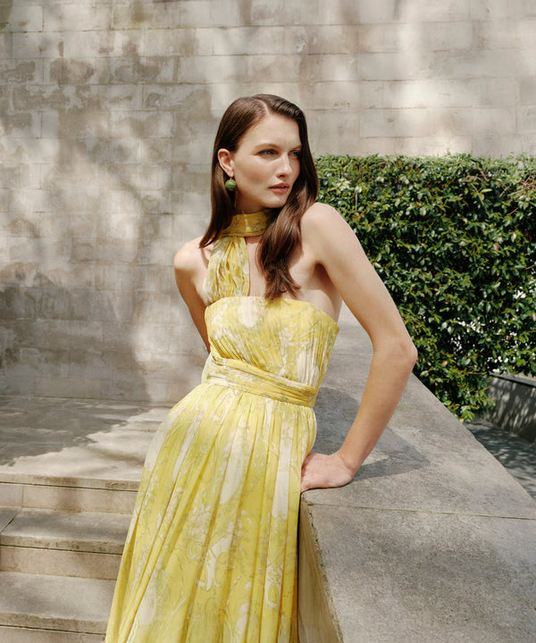 Ipekyol Maxi Dress With Scarf Accessory Yellow