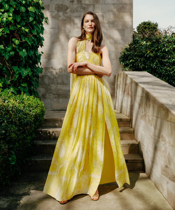 Ipekyol Maxi Dress With Scarf Accessory Yellow