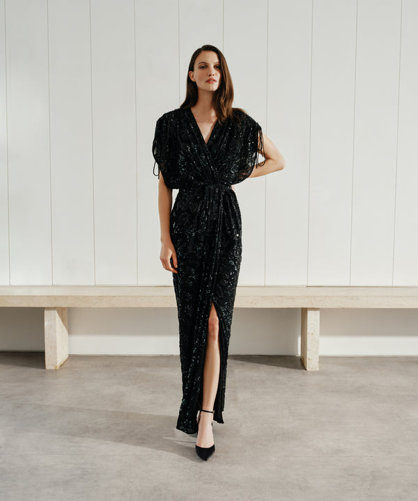 Ipekyol Sequined Chiffon Dress Black