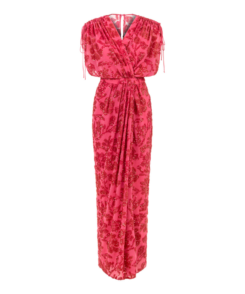 Ipekyol Sequined Chiffon Dress Fuchsia