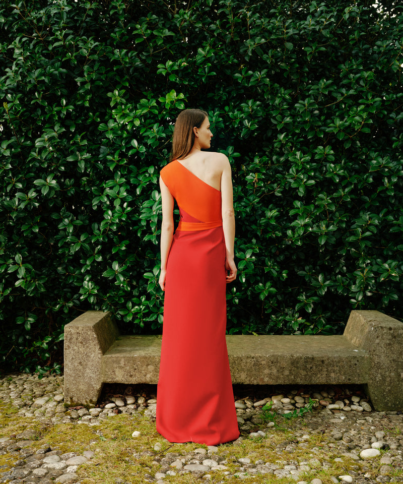 Ipekyol Belted Color Block Dress Red