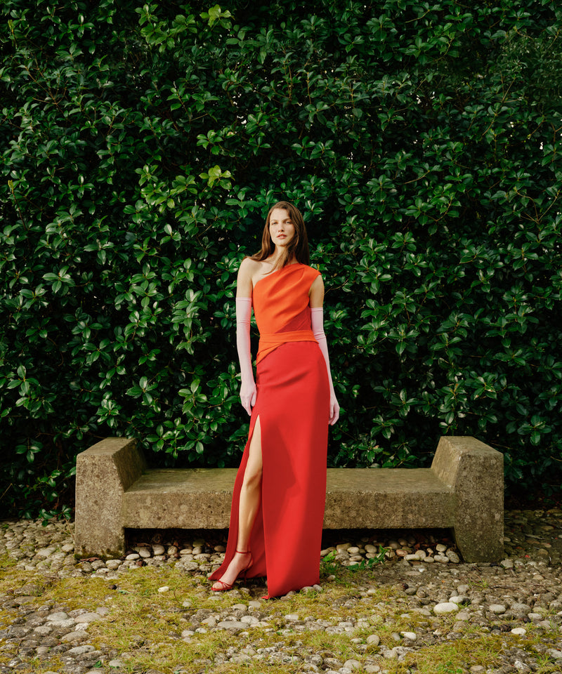 Ipekyol Belted Color Block Dress Red