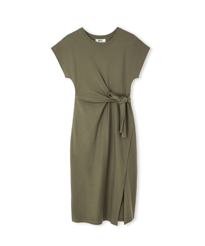 Ipekyol Tied Cotton Dress Khaki