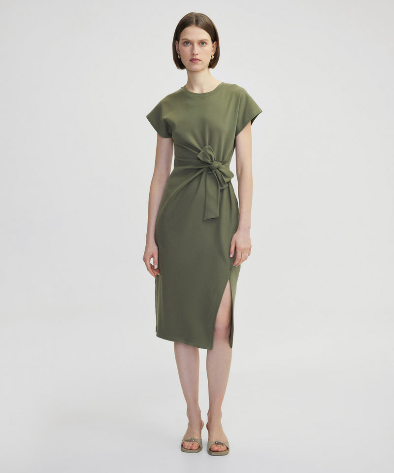 Ipekyol Tied Cotton Dress Khaki