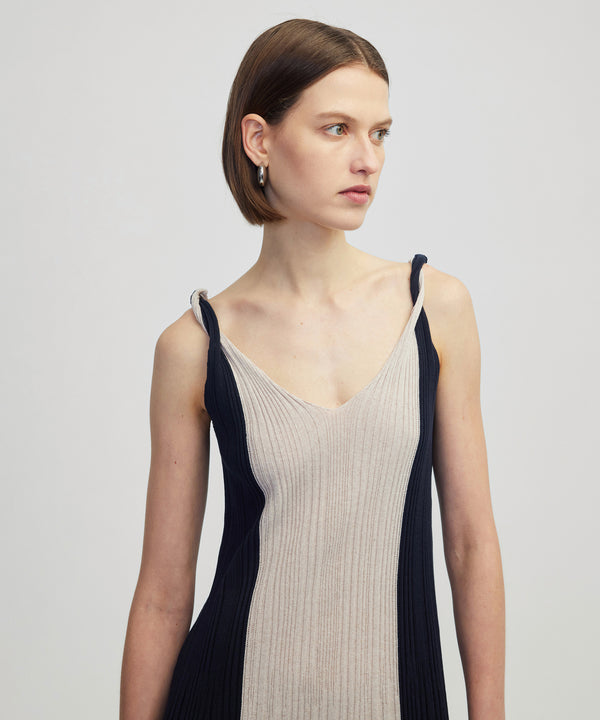 Ipekyol Color Block Knit Dress Navy