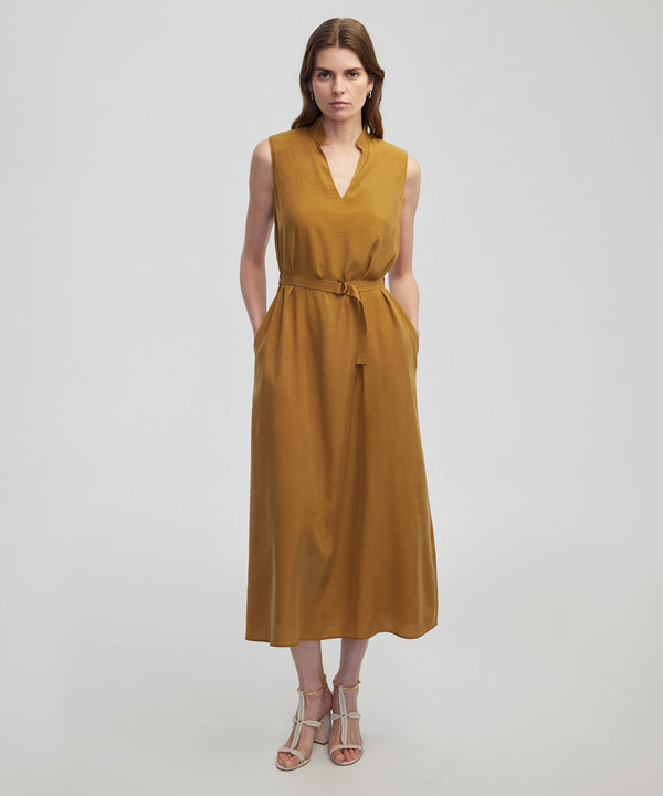 Ipekyol Belted Midi Dress Tobacco