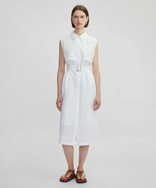 Ipekyol Embroidered Poplin Dress White