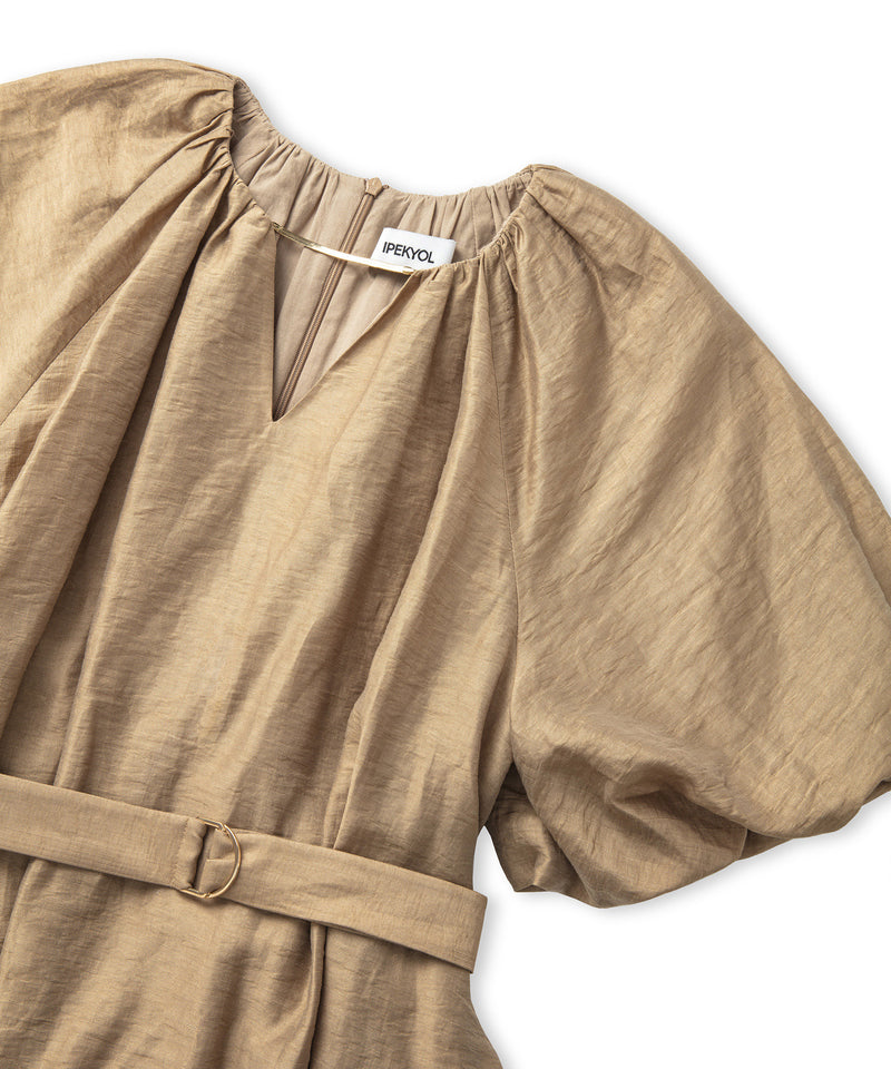 Ipekyol Balloon Sleeve Dress With Chain Accessories Natural