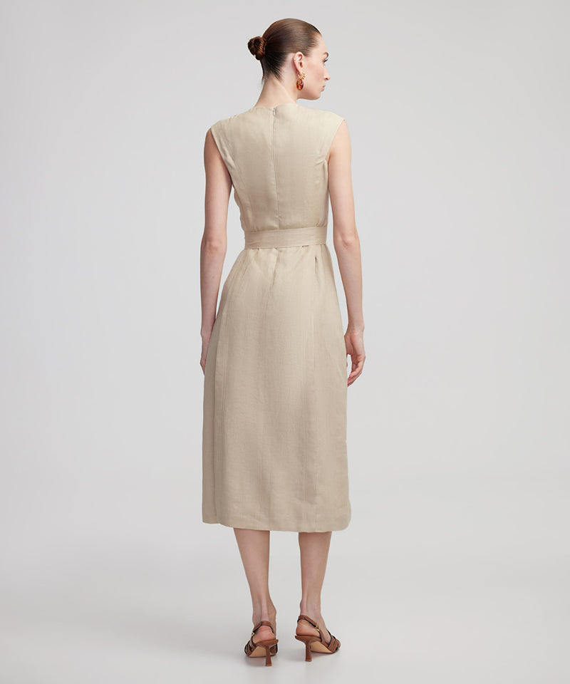 Ipekyol Double Breasted Linen Dress Natural