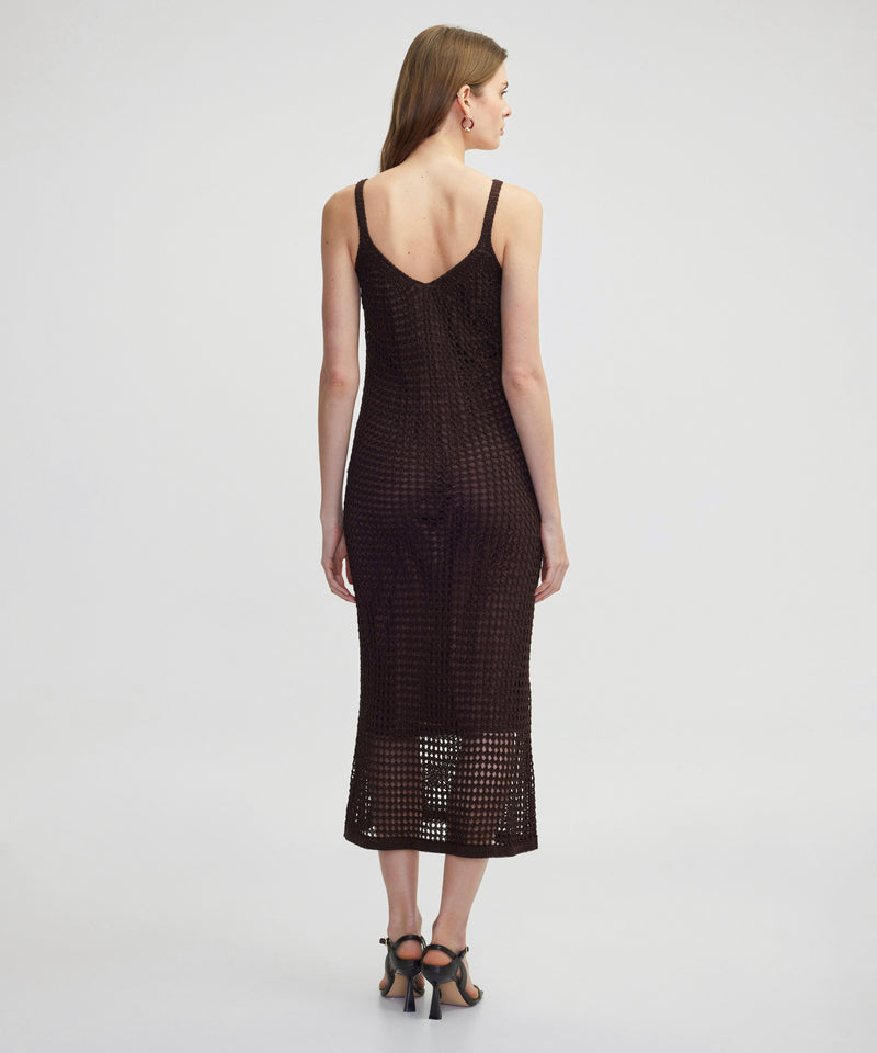 Ipekyol Openwork Knit Dress Brown