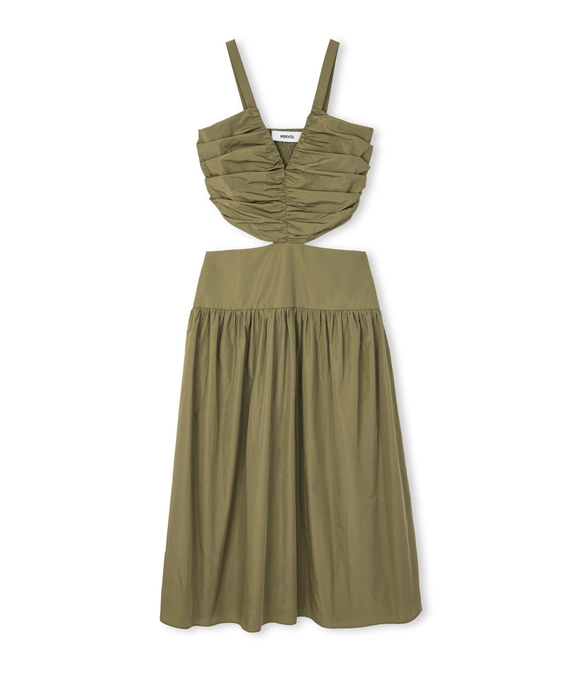 Ipekyol Cutout Taffeta Dress Khaki