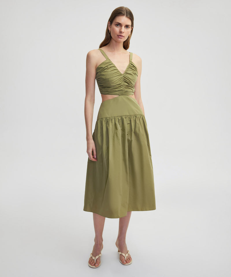 Ipekyol Cutout Taffeta Dress Khaki